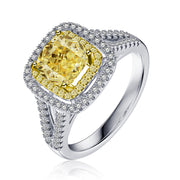 4 CT. Yellow Split Band Diamond Ring