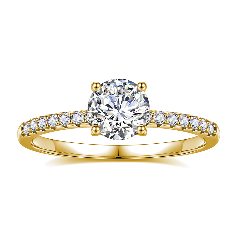 1 CT. Petite Shared Prong Moissanite Diamond Ring [Ships within 24 hrs]