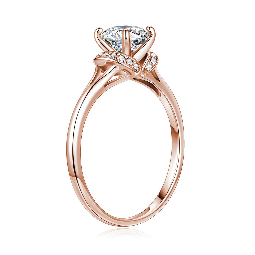 Round Halo Style Moissanite Engagement Ring – MSBLUE Jewelry