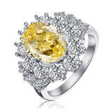 6 CT. Cluster Oval Yellow Gemstone Ring