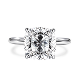 Cushion Cut Engagement Ring With Hidden Halo