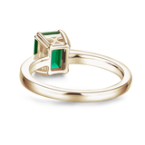 2 CT. Petite Micropavé Emerald-Cut Emerald Ring