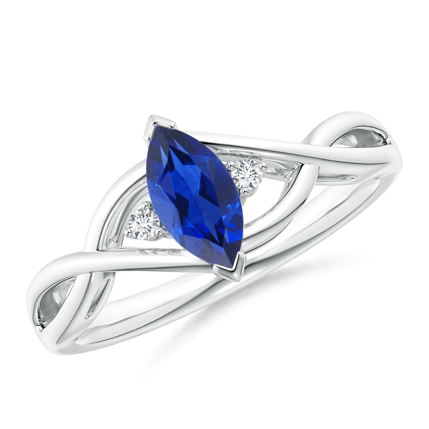 Infinity Kentucky Blue Sapphire Earrings in Sterling Silver