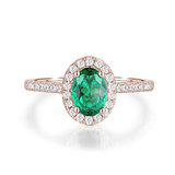 2 CT. Oval Emerald with Classic Halo Ring