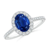 2 CT. Oval Sapphire with Classic Halo Ring