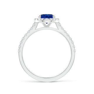 2 CT. Oval Sapphire with Classic Halo Ring