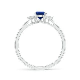 2 CT. Pear Sapphire Ring with Trio White Sapphire Accents