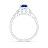 3.0 CT. Oval-Cut Blue Sapphire and White Sapphire Vintage-Style Ring
