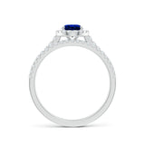 1.5 CT. Classic Blue Sapphire and White Sapphire Bridal Set