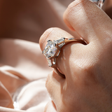 Cushion-Cut Engagement Ring with Tapered Baguette Side Stones