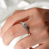 Brilliant Solitaire Round Cut Engagement Ring With Accents