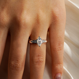 3 CT. Marquise Moissanite Engagement Ring With Accents