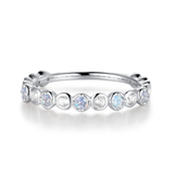 Moonstone And White Sapphire Half Eternity Band