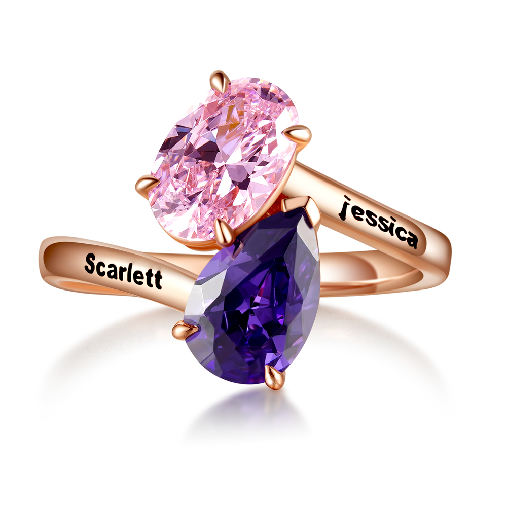 "COMPANION" - Toi et Moi Pink and Purple Gemstone Ring