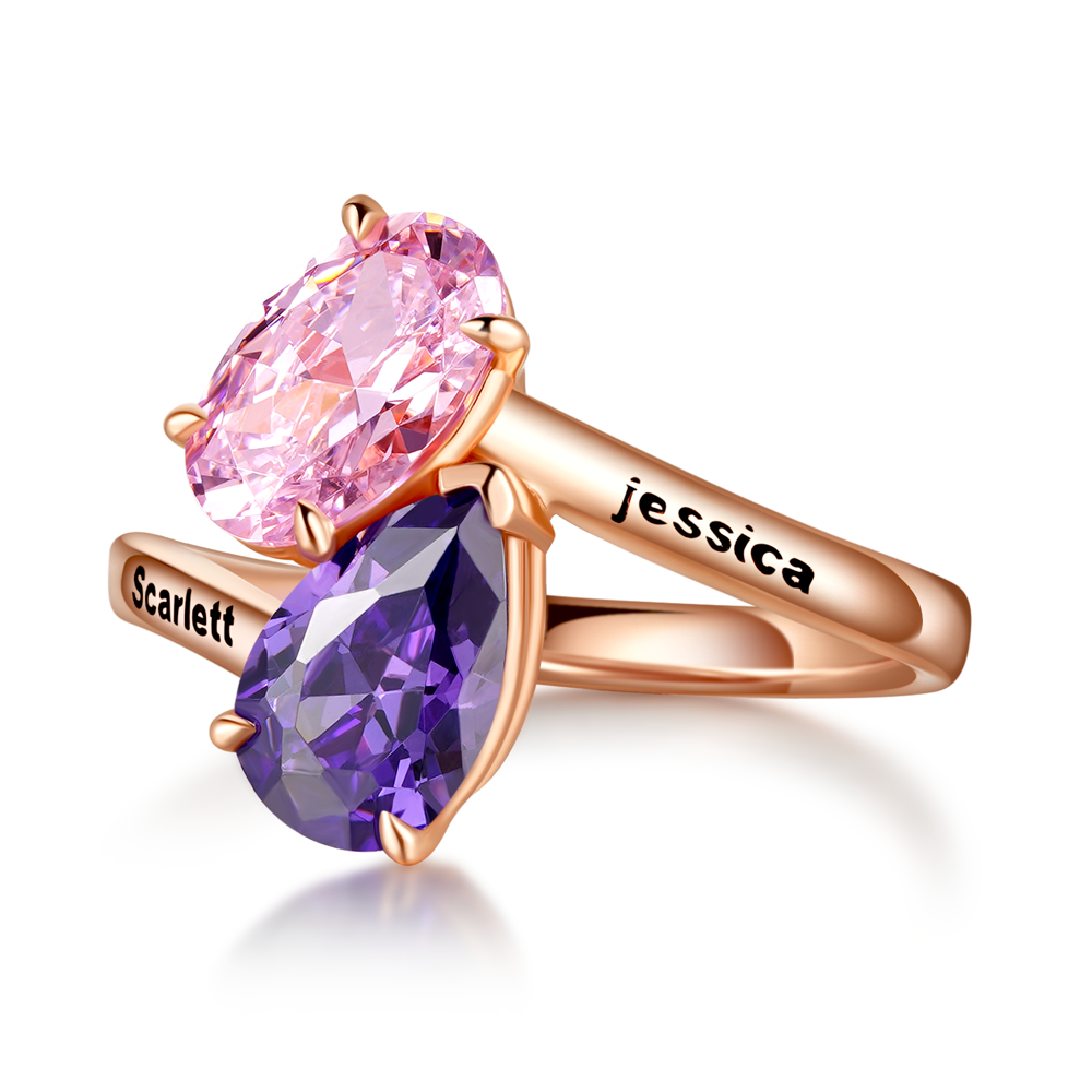 "COMPANION" - Toi et Moi Pink and Purple Gemstone Ring