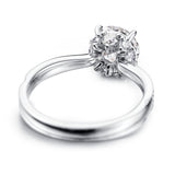 1.5 CT. Accented Round Moissanite Engagement Ring With Hidden Halo