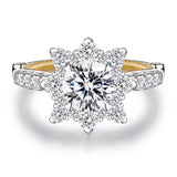 1 CT. Vintage Inspired Two-Tone Round Halo Moissanite Engagement Ring
