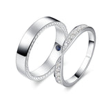 Petite Infinity Pave and High Polished Finish Coulpe's Ring Set