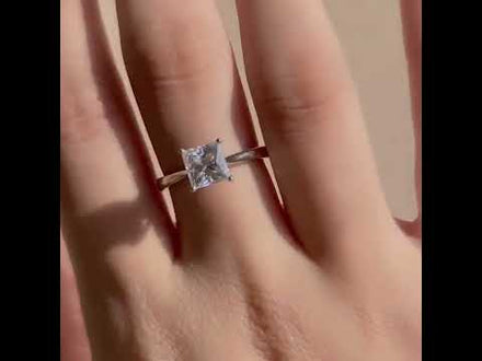 Classic Solitaire Princess Cut Engagement Ring