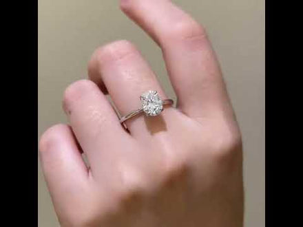 Oval Solitaire Moissanite Engagement Ring