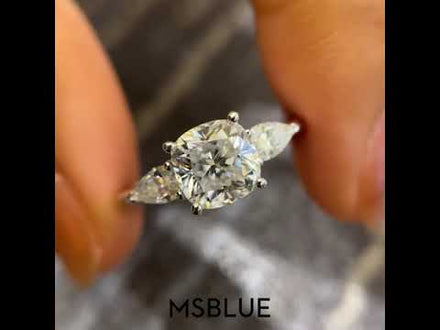 Classic Cushion Cut Three Stone Engagement Ring