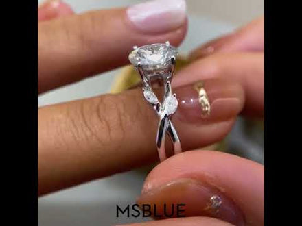 Twist Vine Oval Shaped Moissanite Engagement Ring