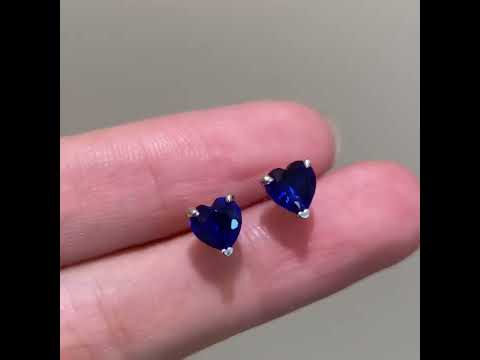 1 CT. Heart-Shaped Birthstone Gemstone Stud Earrings