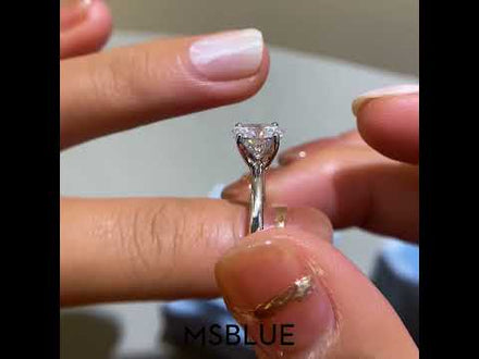 Oval Shaped Solitaire Moissanite Engagement Ring