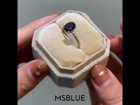 2 CT. Perfect Fit Three Stone Oval Lab Grown Amethyst Ring