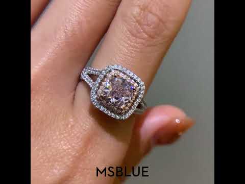 4 CT. Pink Split Band Diamond Ring